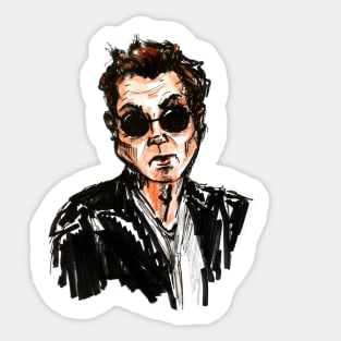 man in round sunglasses Sticker